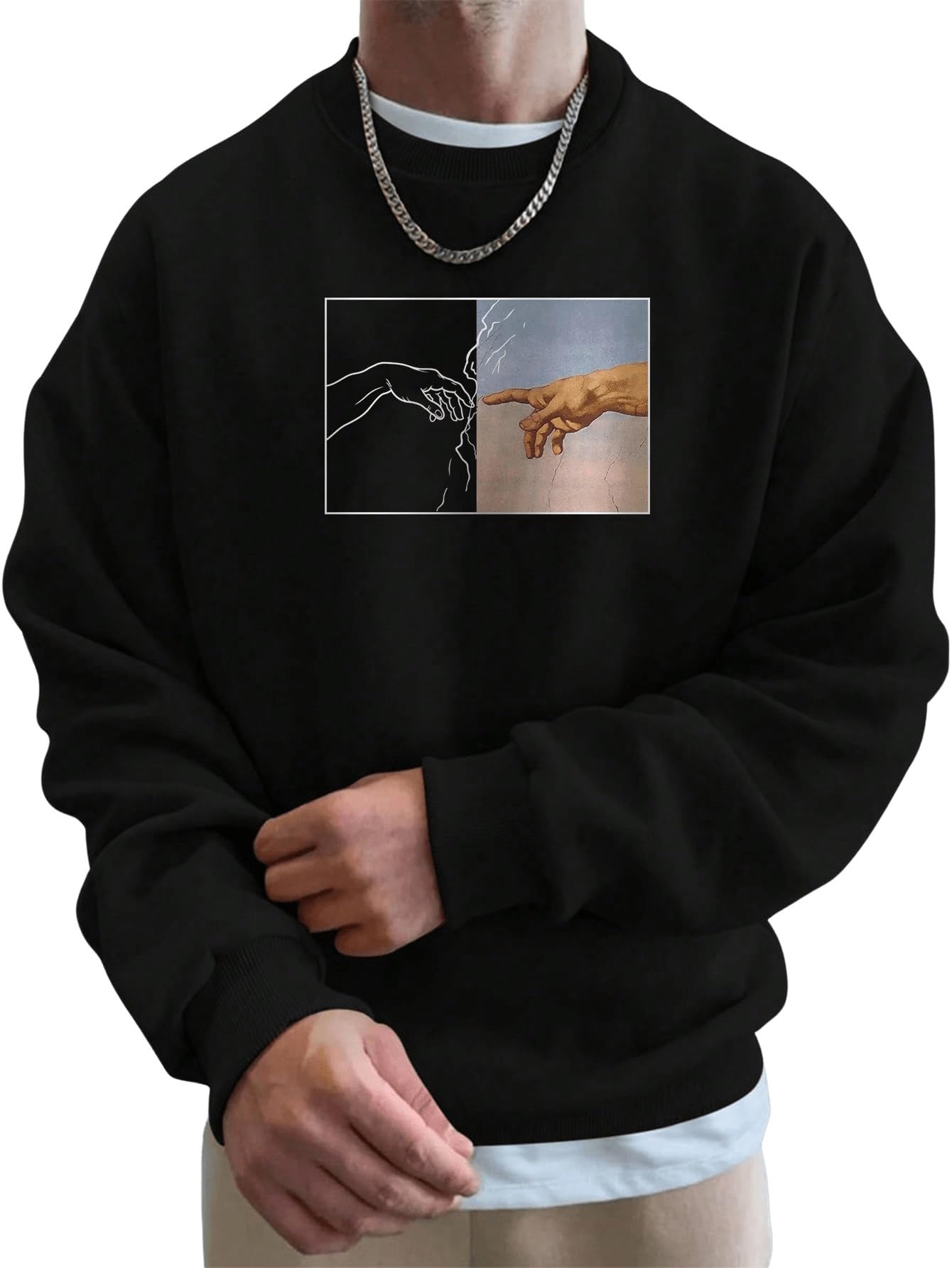 VINTPRINT Men's Crewneck Graphic Sweatshirt