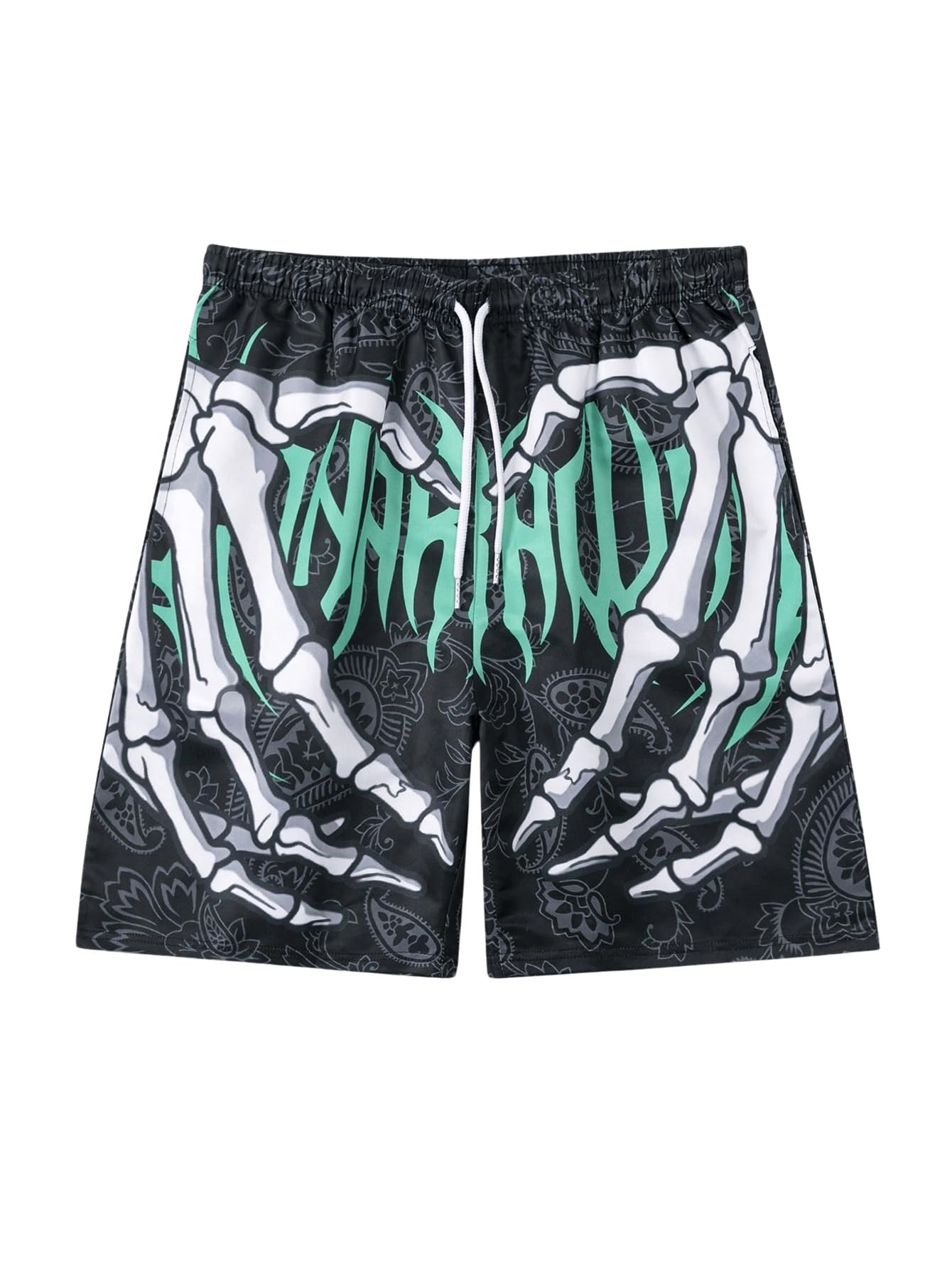 SHENHE Y2K Goth Skeleton Graphic Shorts