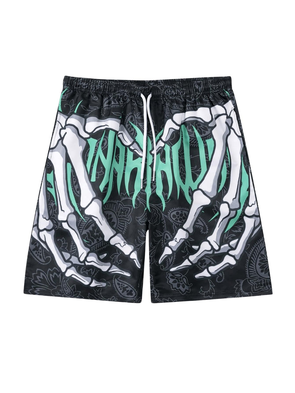 SHENHE Y2K Goth Skeleton Graphic Shorts