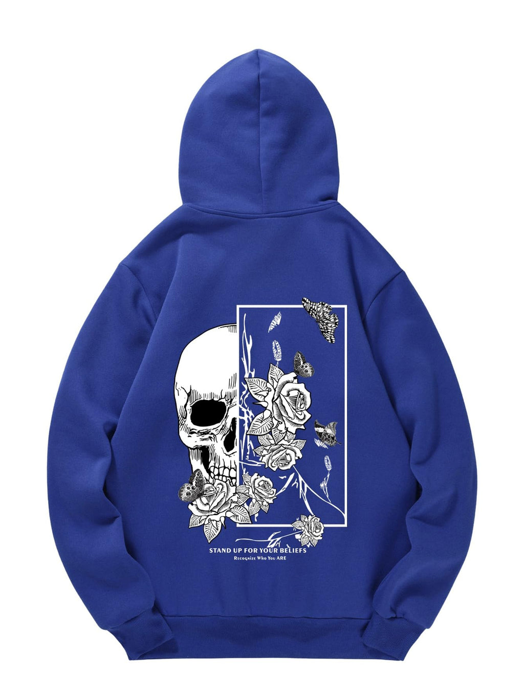 COZYEASE Men's Vintage Y2K Graphic Hoodie - Blue Medium