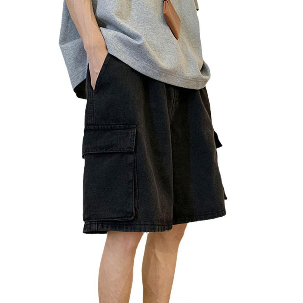 FCOOLYEET Baggy Y2K Denim Cargo Shorts